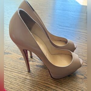 Christian Louboutin Blush Peep-Toe Heels